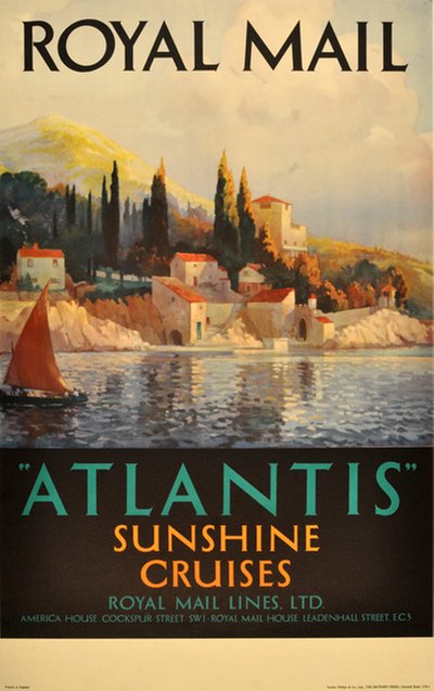 Royal Mail Atlantis Sunshine Cruises original poster 