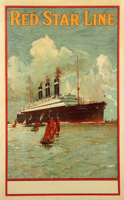 Red Star Line - S/S Belgenland original poster designed by DOR