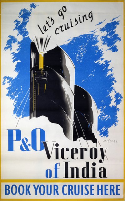 P O Viceroy of India original poster designed by Michel