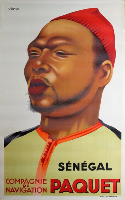 Sénégal - Compagnie de Navigation Paquet original poster designed by Luigi, Viano (1910-1990)