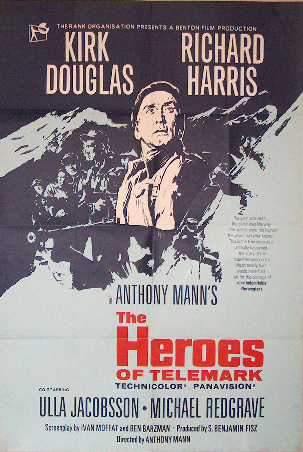 Original vintage poster The Heroes of Telemark sold