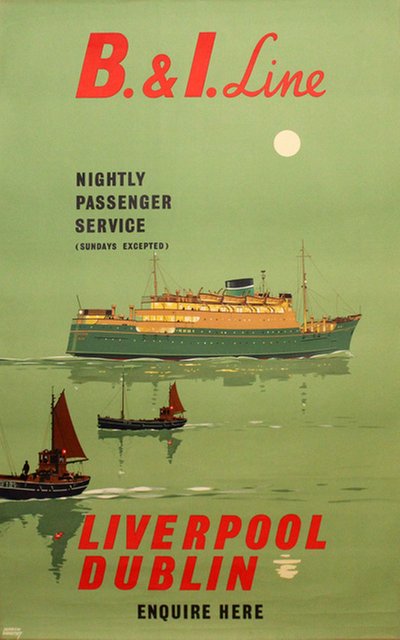 B I Line - Liverpool Dublin original poster designed by Derrick Smoothy