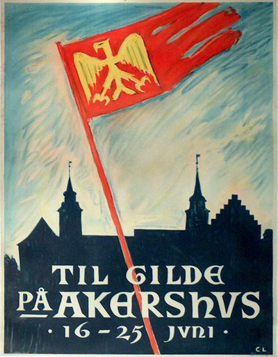 Til Gilde På Akershus original poster designed by C. L.