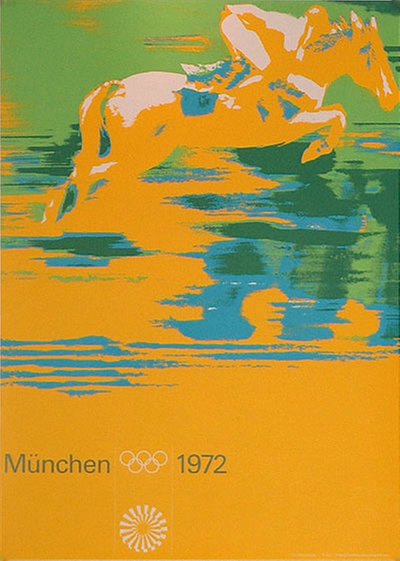 München 1972 - Riding original poster designed by Aicher, Otl (1922-1991)
