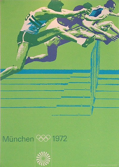 München 1972 - Hurdles original poster designed by Aicher, Otl (1922-1991)
