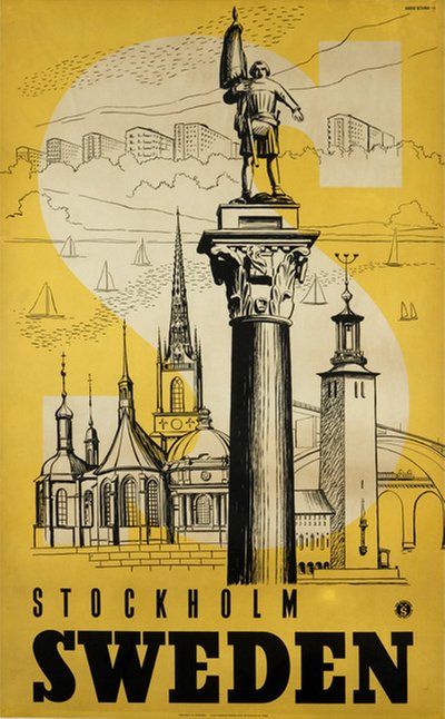 Stockholm - Sweden original poster designed by Beckman, Anders (1907-1967)