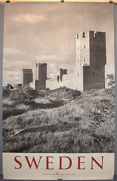 Sweden  - Visby original poster designed by Gosta Lundquist