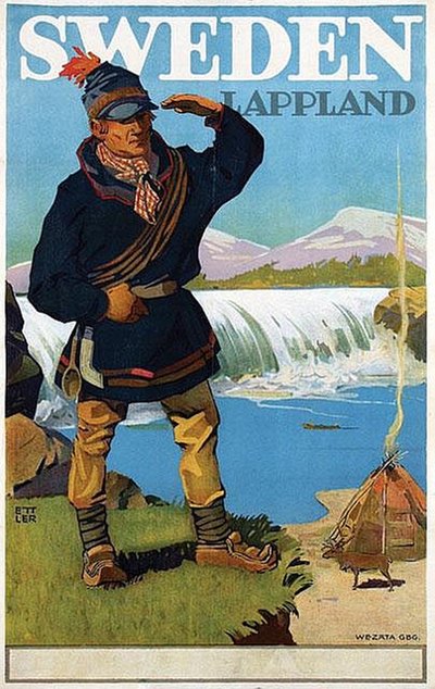 Sweden Lappland original poster designed by Ettler, Max (1879-1952)