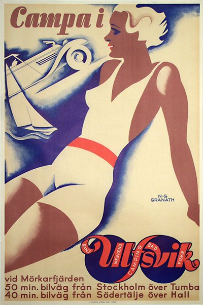 Sweden - Campa i Ulfsvik original poster designed by Granath, Nils Gustaf (1896-1937)