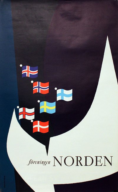 Föreningen Norden original poster designed by Bramberg