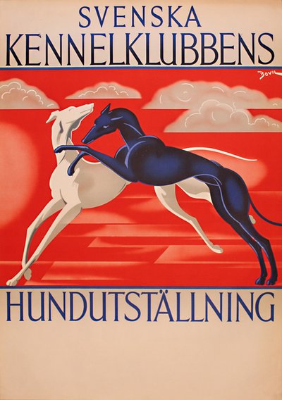 Svenska Kennelklubben Hundutställning original poster designed by Vilson, Bo (BOVIL)