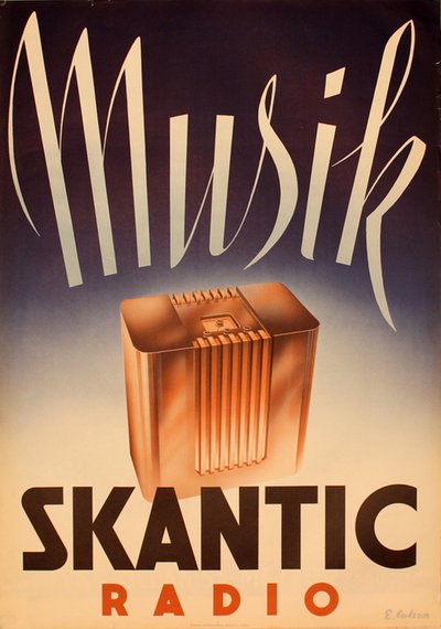 Skantic Radio original poster designed by E. Carlson