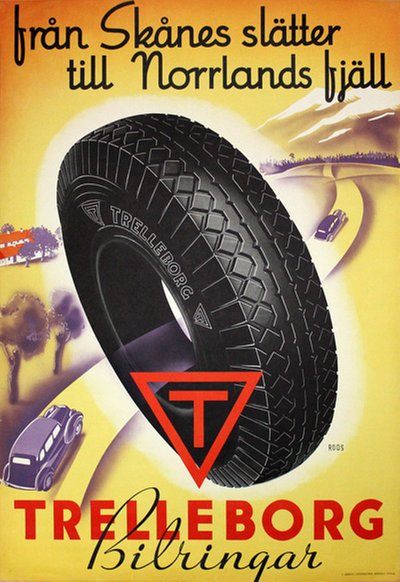 Trelleborg Bilringar - Tyres original poster designed by Roos