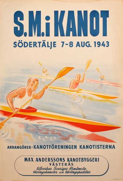 SM - Kanot - Södertälje 1943 original poster 