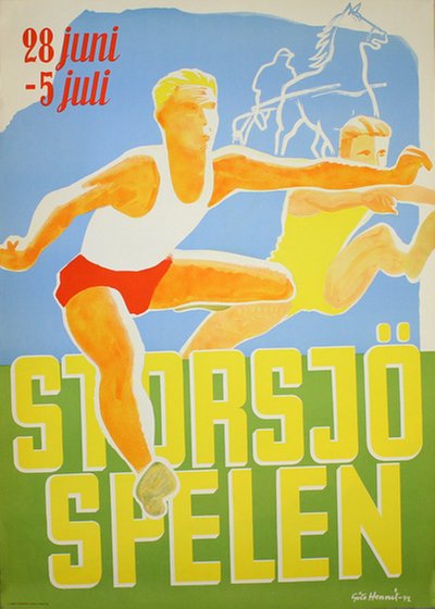 Storsjöspelen - Östersund - Sweden original poster designed by Hennix, Göte (1902-1997)