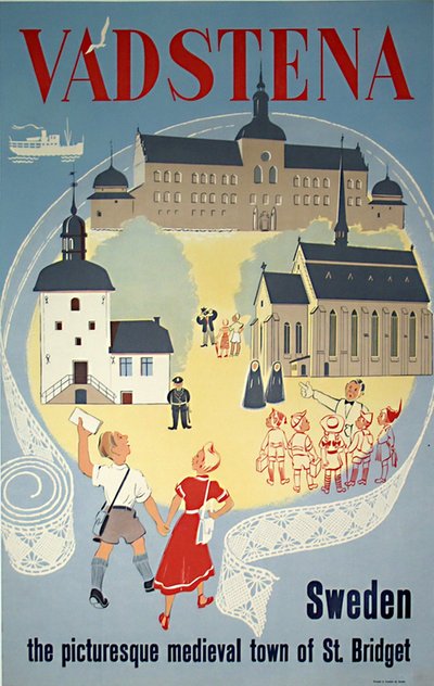 Vadstena - Sweden original poster designed by Bergström, Lennart (1914-2002) 