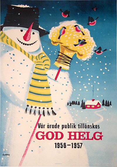 God Helg - Sweden Winter original poster designed by Gullberg